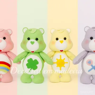 Ursinhos Carinhosos Bonecos decoração Feltro 20 cm