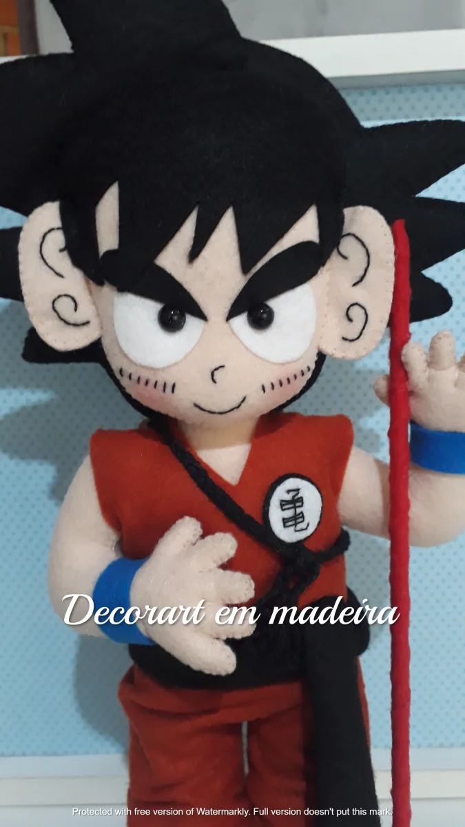 Goku Boneco Decoração em Feltro - Imagem 2