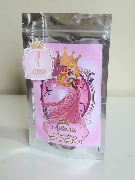 Saquinho Metalizado com Fecho Zip Lock Aurora/bela Adormecid