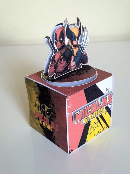 Caixa Cubo Deadpool e Wolverine