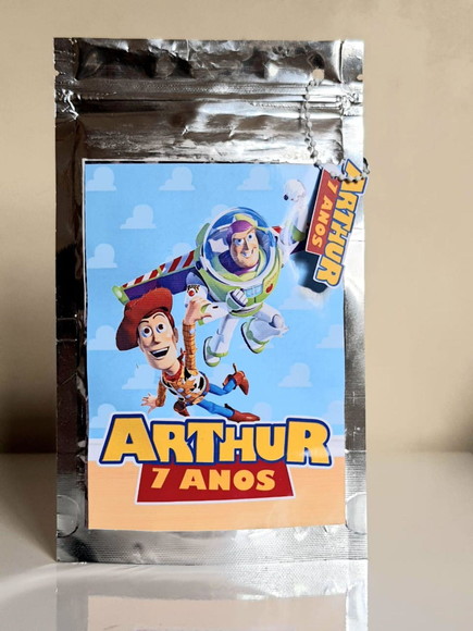 Saquinho Metalizado Zip Lock Toy Story