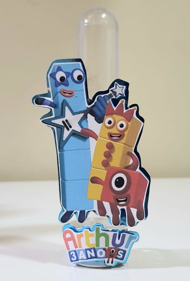 Tubete Decorado Lembrancinha de Festa Numberblocks