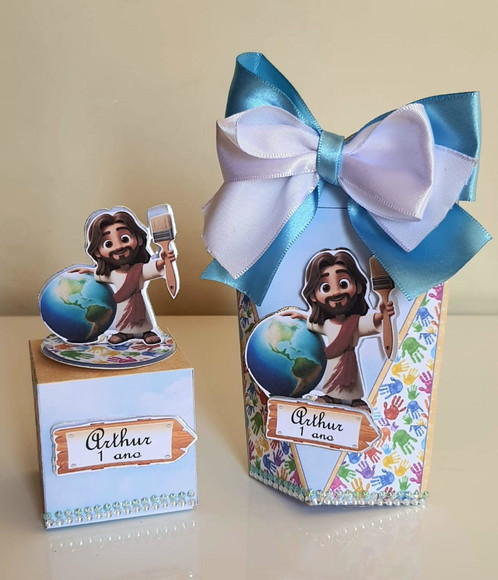 Kit 50 Lembrancinhas para Festa Jesus, o Maior Pintor do Mun - Imagem 2
