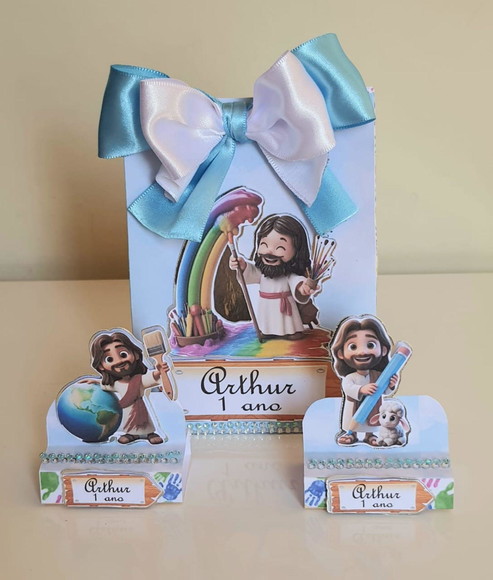 Kit 50 Lembrancinhas para Festa Jesus, o Maior Pintor do Mun - Imagem 4
