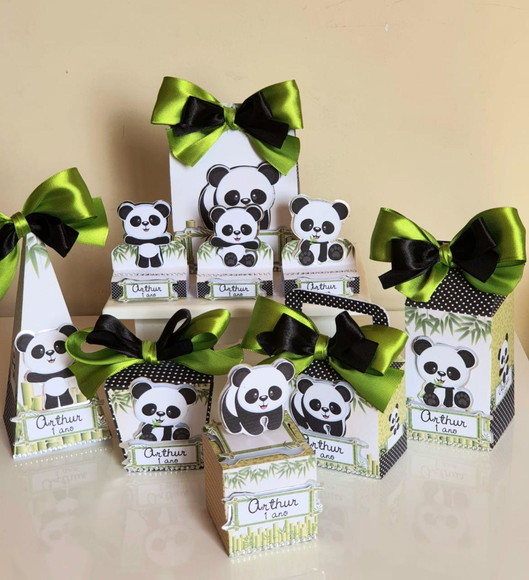 Kit 50 Lembrancinhas para Festa Panda