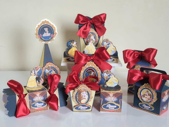 Kit 50 Lembrancinhas para Festa a Bela e a Fera