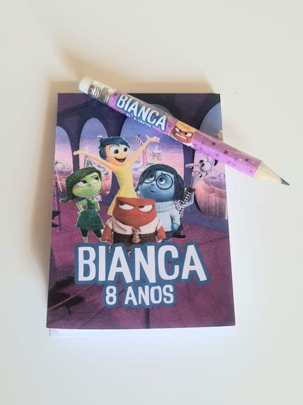 Kit Bloquinho com Mini Lápis Personalizado Divertidamente