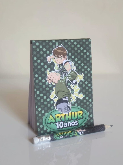 Kit Bloquinho com Mini Lápis Personalizado Ben 10