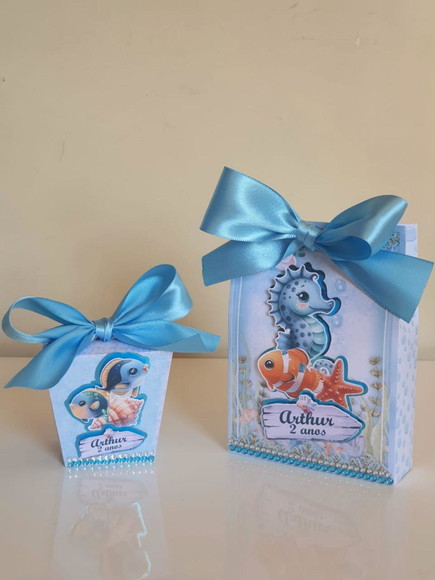Kit 50 Lembrancinhas Personalizadas Fundo do Mar Azul - Imagem 4