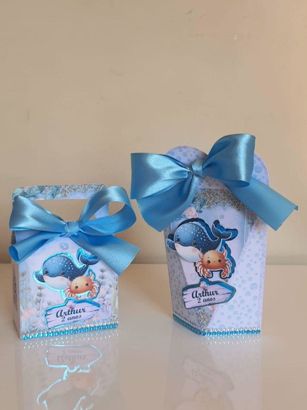 Kit 50 Lembrancinhas Personalizadas Fundo do Mar Azul - Imagem 5