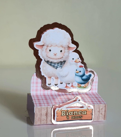 Porta-bis Duplo Personalizado Fazendinha Rosa - Imagem 4