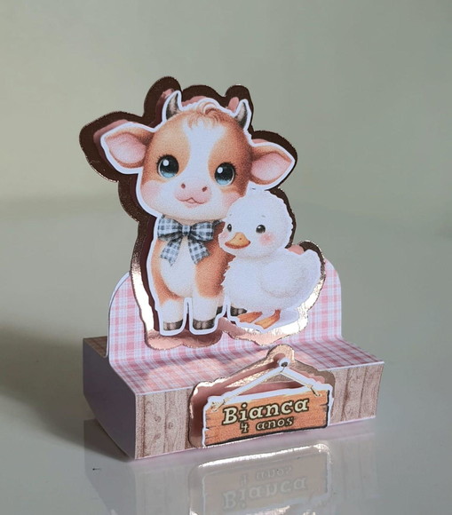 Porta-bis Duplo Personalizado Fazendinha Rosa - Imagem 5