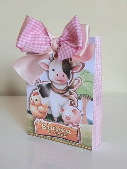 Caixa Sacolinha Fazendinha Rosa