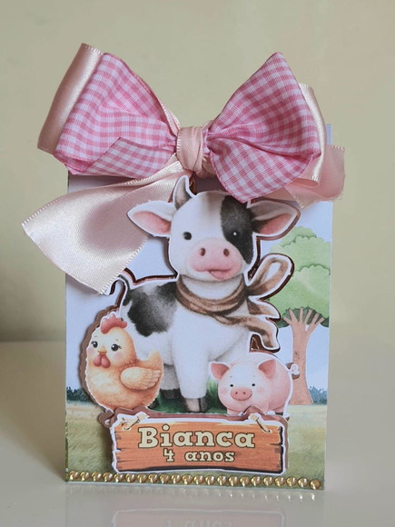 Caixa Sacolinha Fazendinha Rosa - Imagem 2