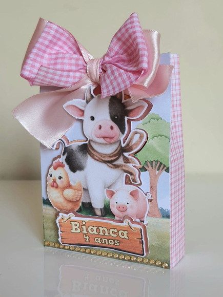 Caixa Sacolinha Fazendinha Rosa - Imagem 3