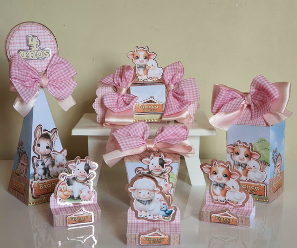 Kit 30 Lembrancinhas de Festa Fazendinha Rosa