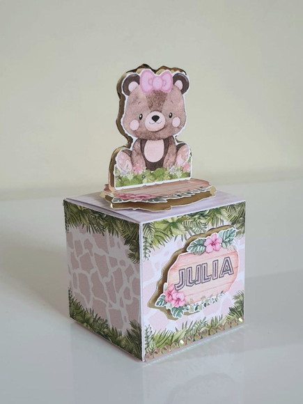 Caixa Cubo Safari Rosa