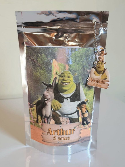 Saquinho Metalizado com Tag Shrek