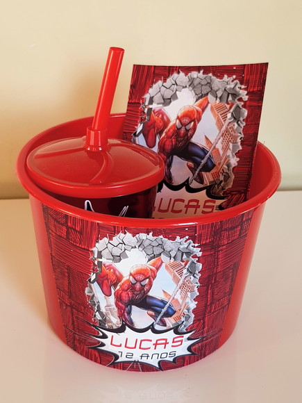 Kit Cinema Lembrancinha de Festa Homem Aranha