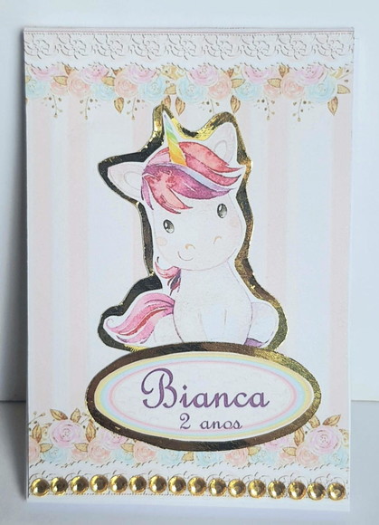 Bloquinho Lembrancinha de Festa Unicórnio
