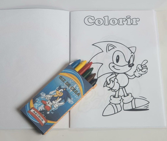 Kit Colorir com Giz de Cera Sonic - Imagem 4