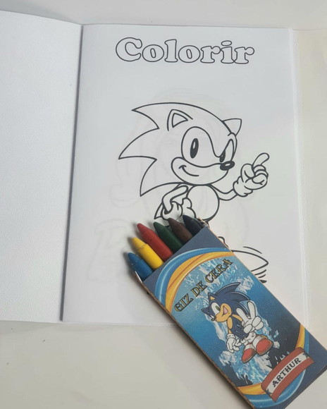 Kit Colorir com Giz de Cera Sonic - Imagem 3