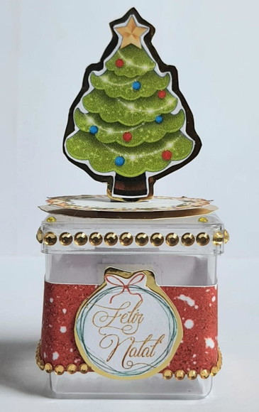 Caixa Acrílica Lembrancinha de Festa Natal