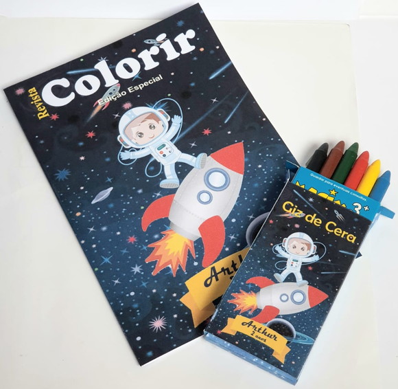Kit Colorir com Giz de Cera Astronauta - Imagem 3