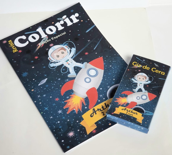 Kit Colorir com Giz de Cera Astronauta - Imagem 4