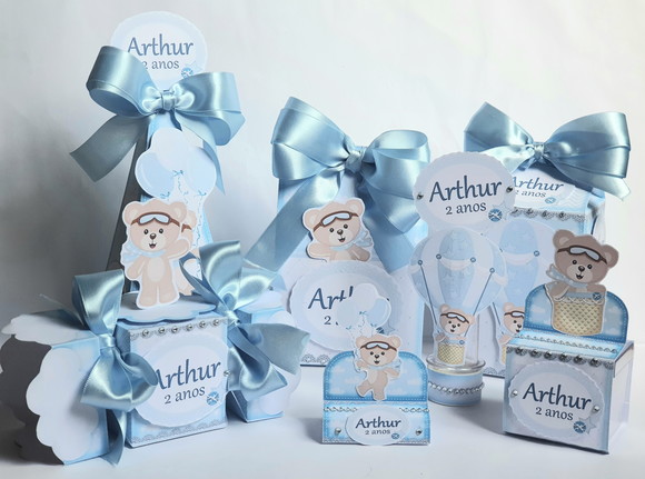 Kit de 50 Lembrancinhas para Festa Infantil Urso Baloeiro