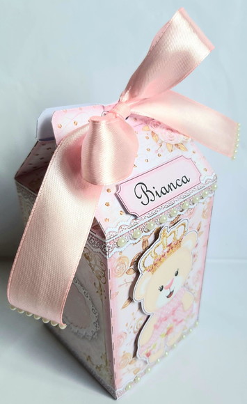 Caixa Milk Ursa Princesa Rosa