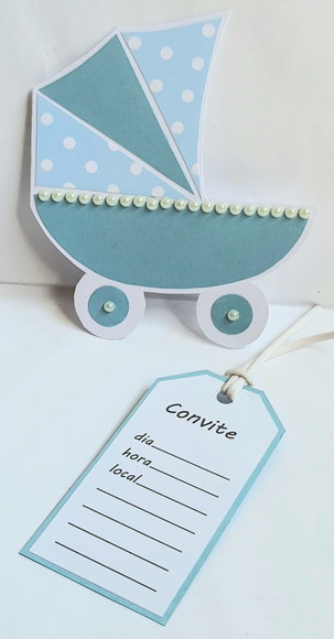 convite para bebê carrinho - Imagem 3