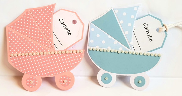 convite para bebê carrinho - Imagem 5