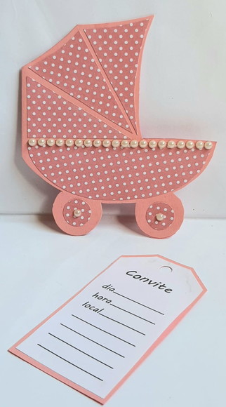 convite para bebê carrinho
