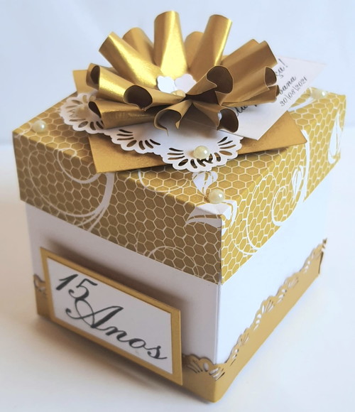 Caixa/lembrancinha para Festa Dourado e Branco - Imagem 5