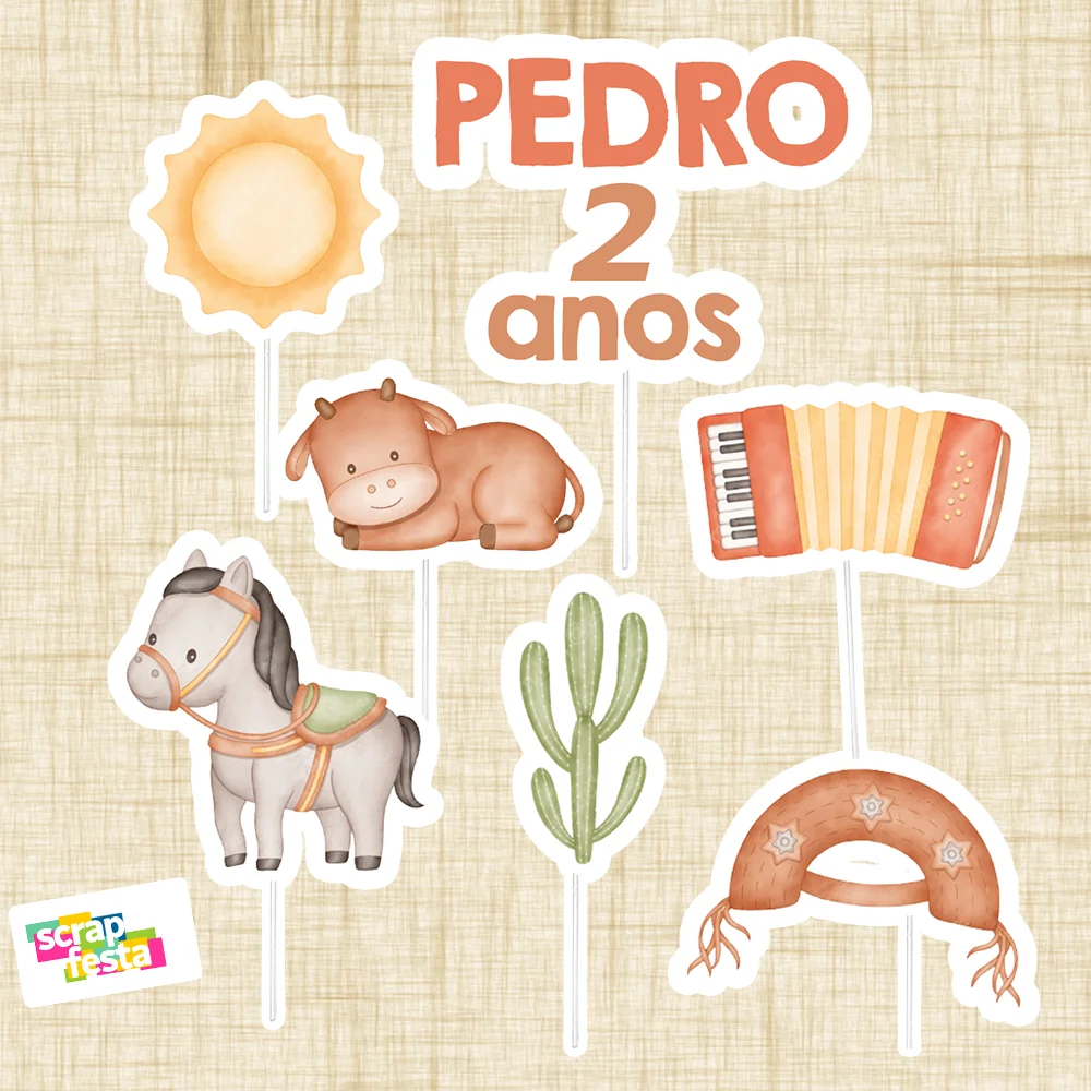 Topo de Bolo Personalizado Festa Sertão Nordeste Cangaço