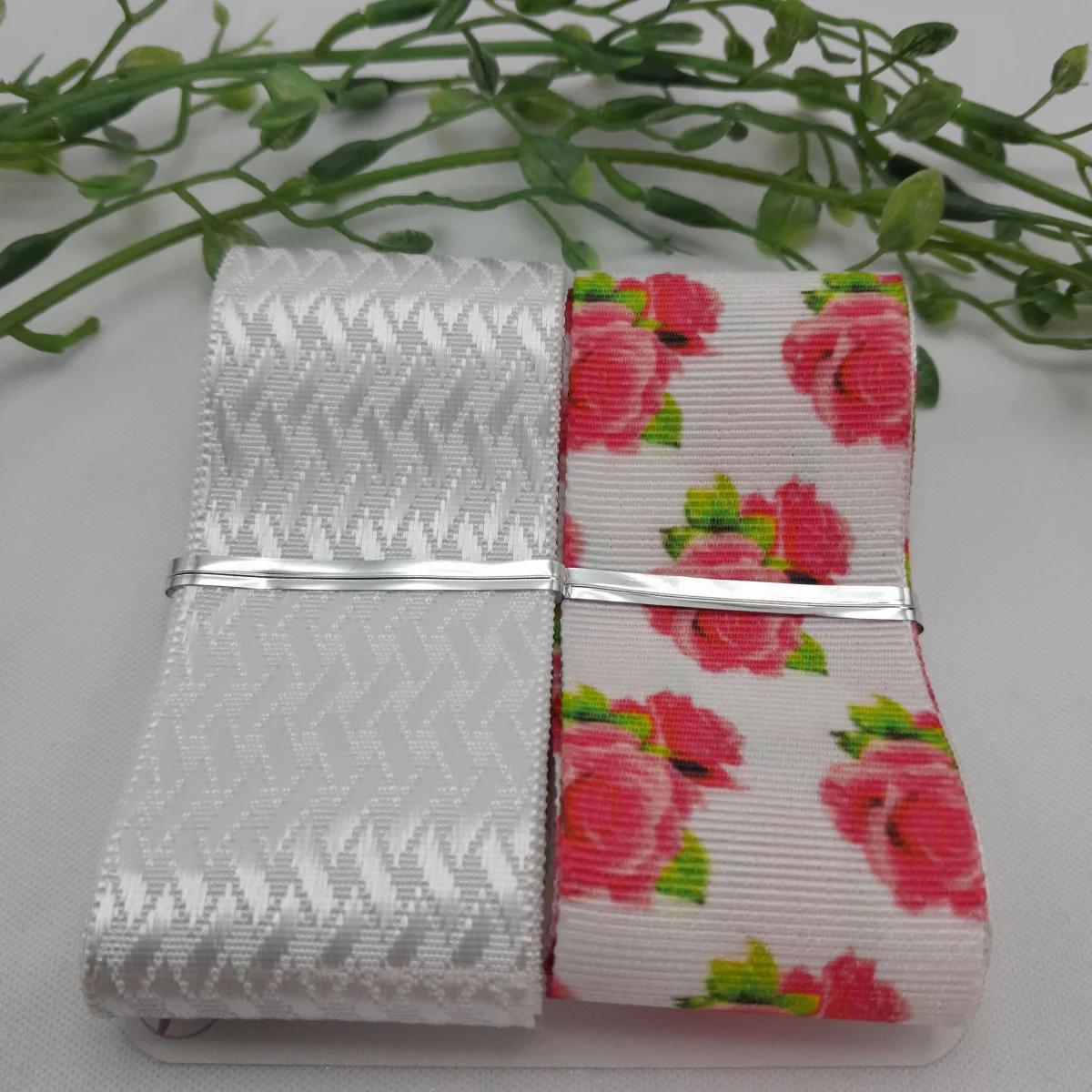 Kit de Fitas Estampa Flores Tons Rosa/Pink e Escama de Peixe Branco Brilho