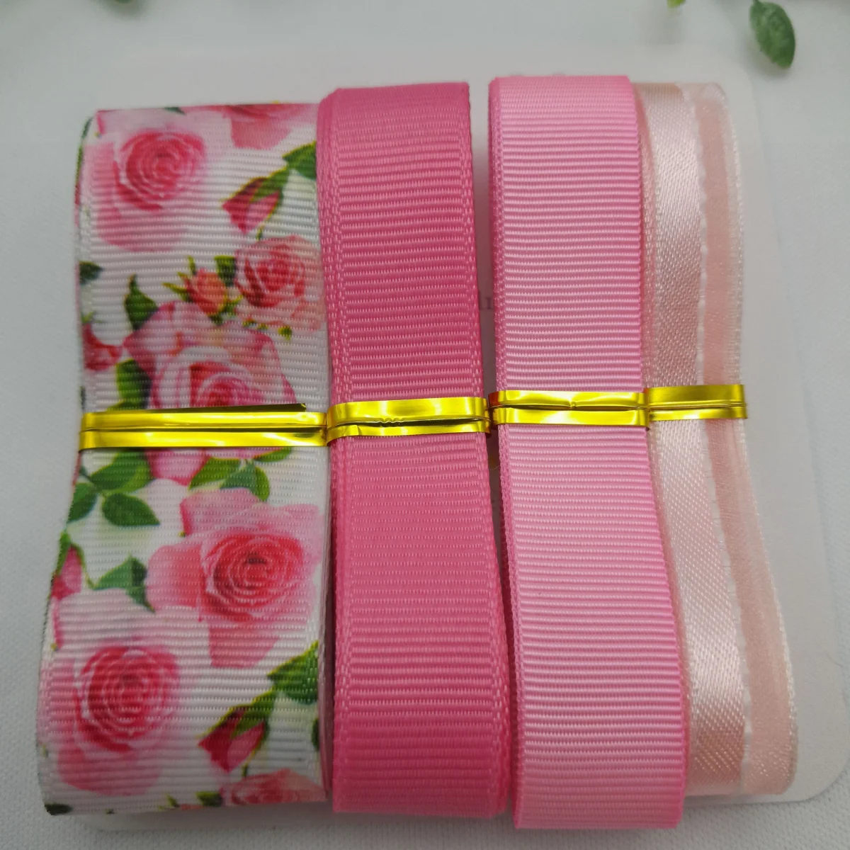 Kit de Fitas Coordenadas Estampa Rustica Flores Tons de Rosa, Pink e Verde
