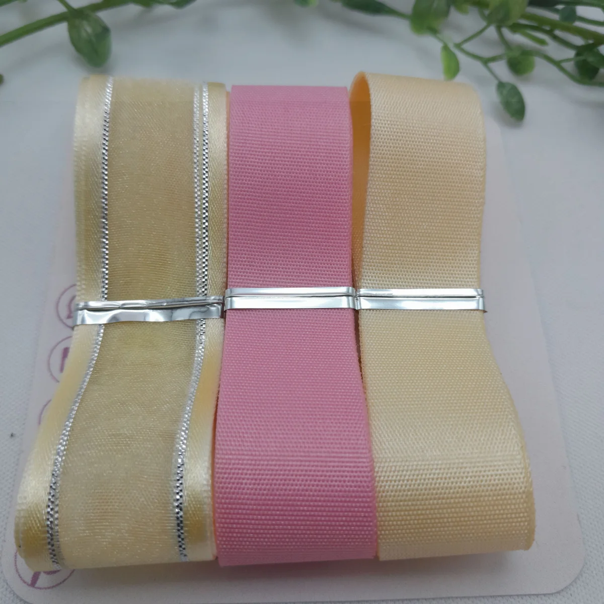 Kit de Fitas Coordenadas em Cores Rosa e Bege para Artesanato