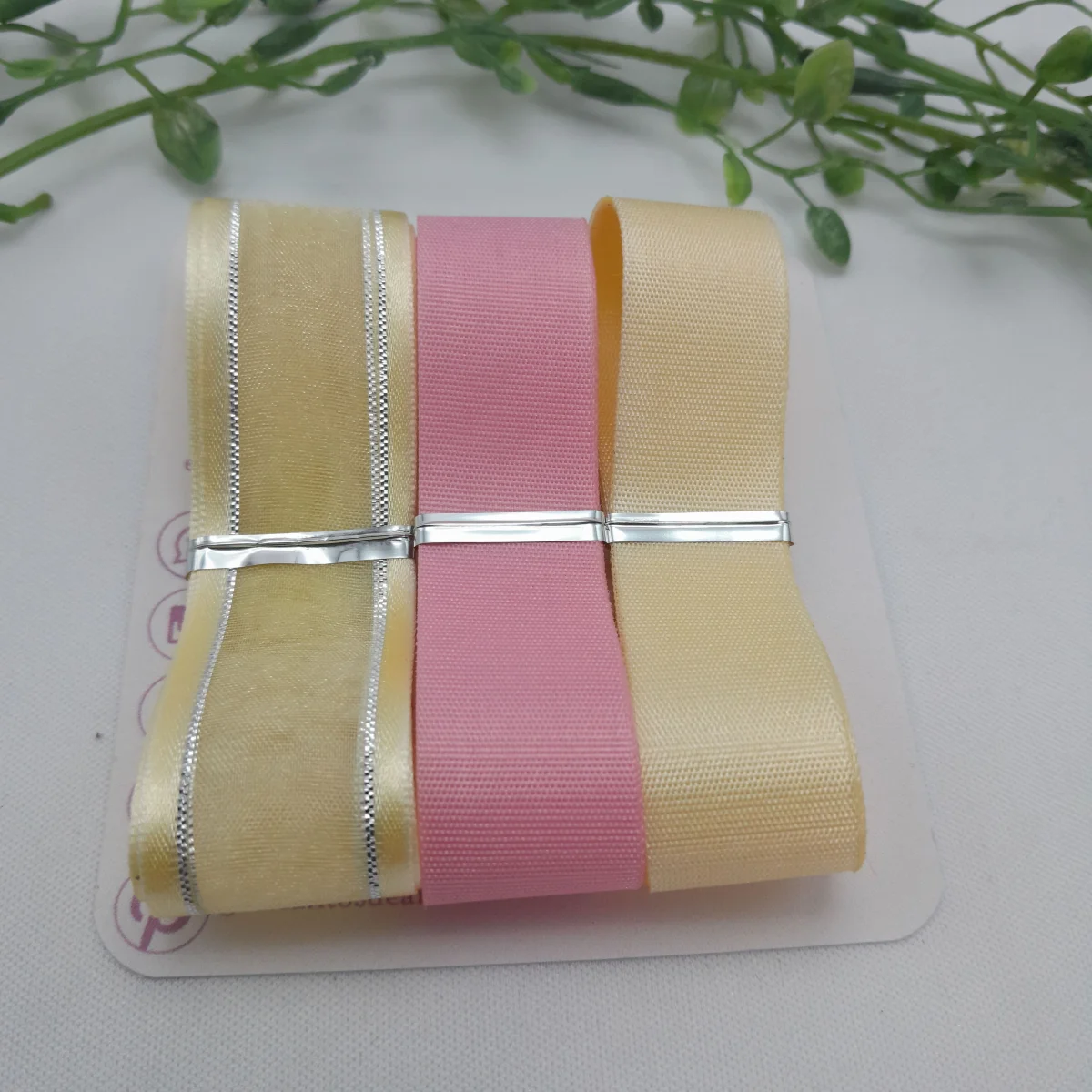 Kit de Fitas Coordenadas em Cores Rosa e Bege para Artesanato - Imagem 2