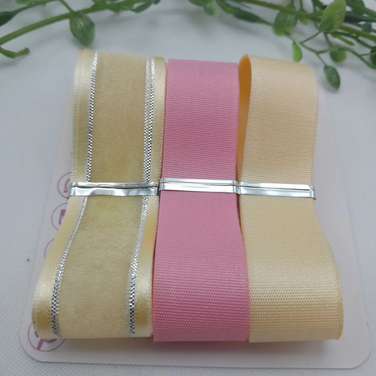Kit de Fitas Coordenadas em Cores Rosa e Bege para Artesanato - Imagem 4