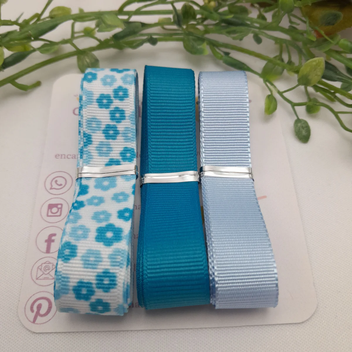 Kit de Fitas Coordenadas Floral Tons de Azul para Artesanato