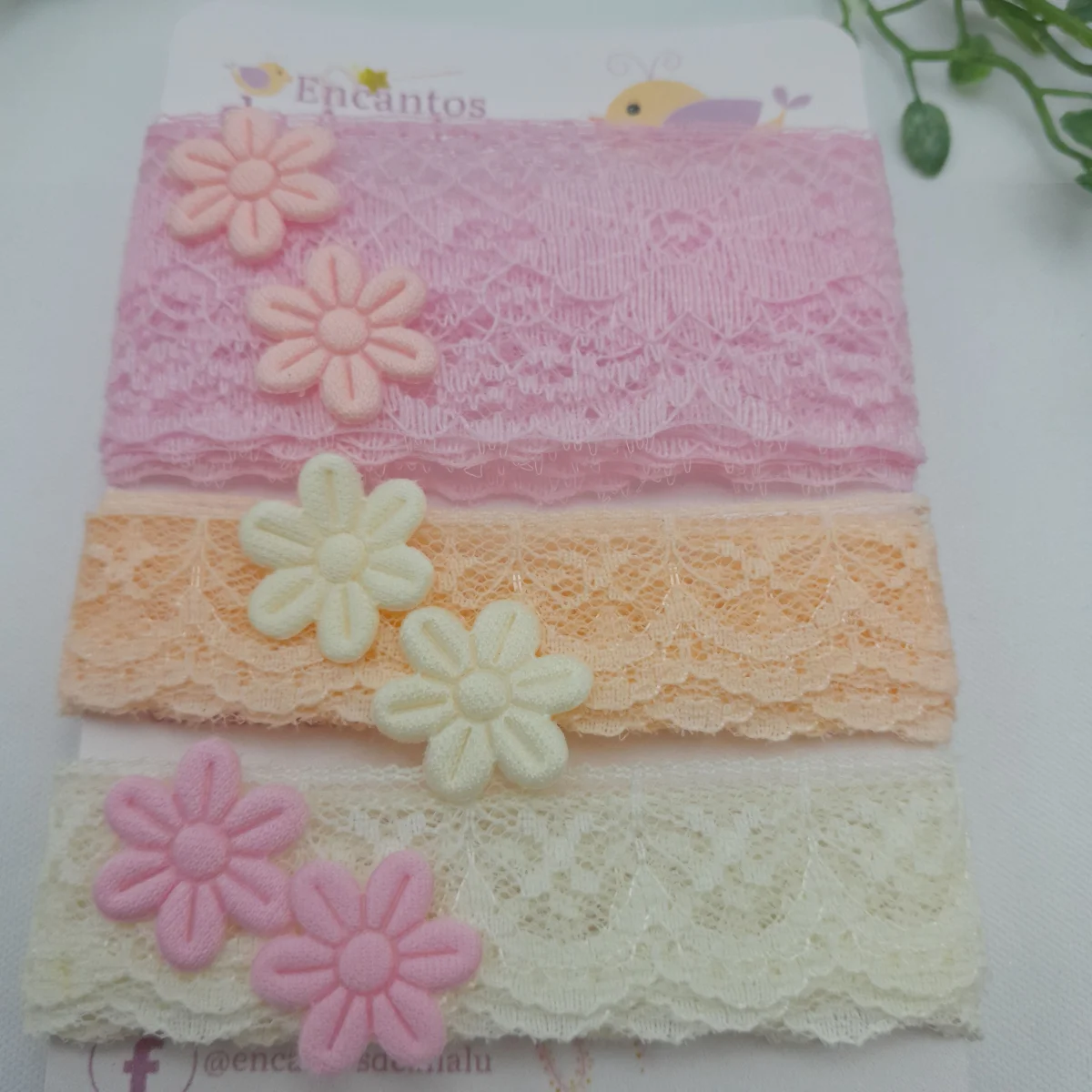 Cartela de Rendas e Florzinhas Cores Coordenados para Scrapbook e Artesanato