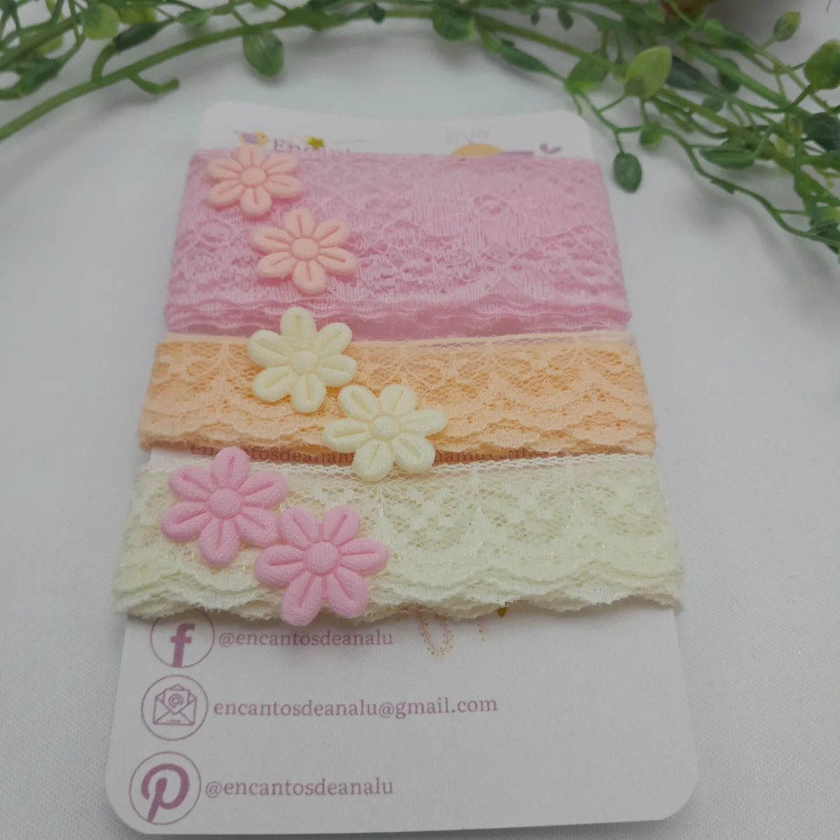 Cartela de Rendas e Florzinhas Cores Coordenados para Scrapbook e Artesanato - Imagem 2