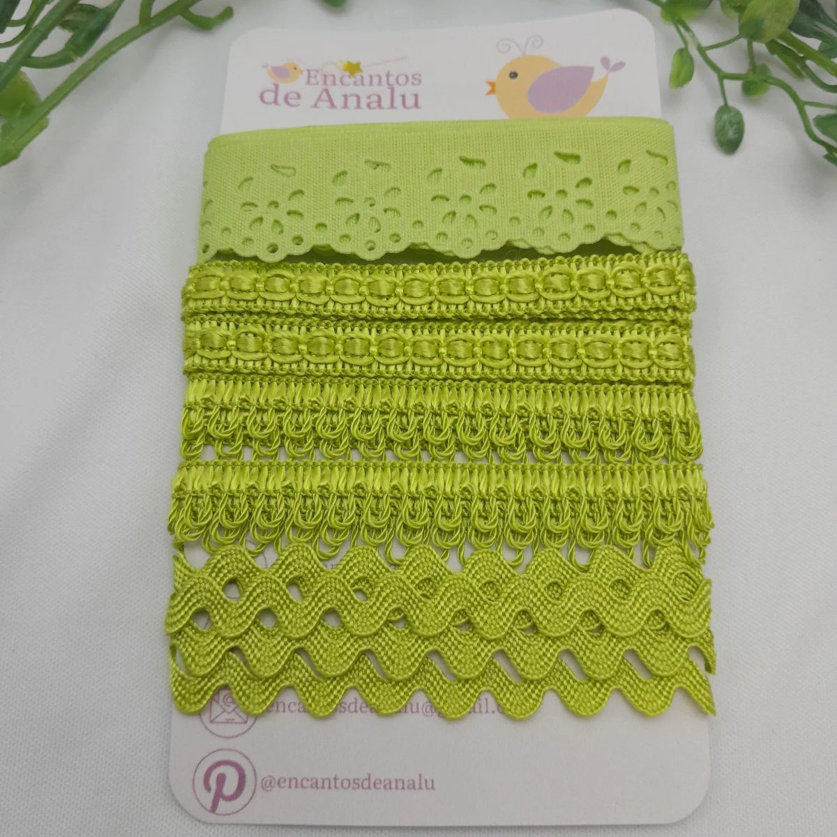 Kit de Aviamentos Coordenados para Artesanato Verde Ervilha - Imagem 3