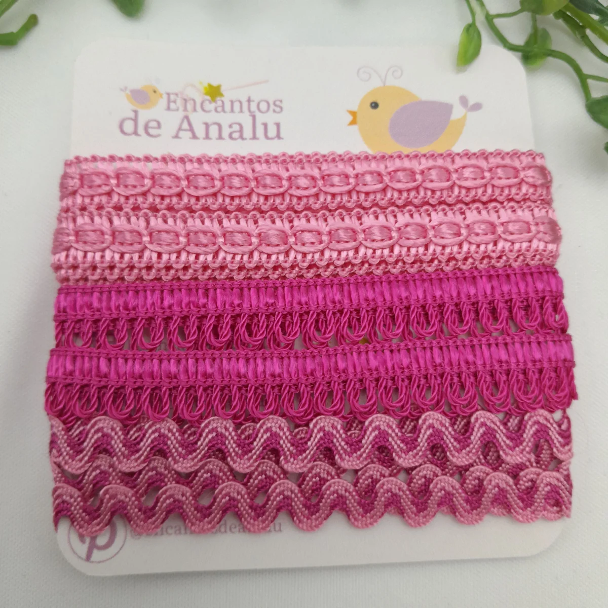 KIt de Aviamentos Coordenados em Tons de Rosa Degrade para Artesanato e Costura criativa - Imagem 2