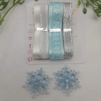 Kit de Fitas Cores e Texturas  Coordenadas Branco, Azul e Prata para Artesanato e Scrapbook