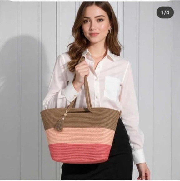 Bolsa de Corda de Algodão Grande 3 Cores