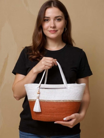 Bolsa de Praia em Corda de Algodão Grande
