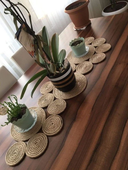 Caminho de Mesa em Corda Natural Artesanal
